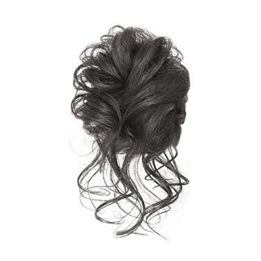 Imagem de Mulheres Bun Scrunchies Coque Rabo de Cavalo Chignon Cabelo Humano Brasileiro Cacheado Ondulado Extensões de Coque Desarrumado Pedaços de Cabelo Feminino Coque Desarrumado Pedaço de Cabelo Pão (Color