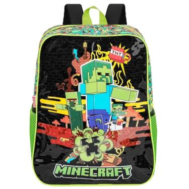 Imagem de Mochila Masculina Escolar Infantil Bolsa De Costas Minecraft Menino Impermeável Grande Reforçada Sestini