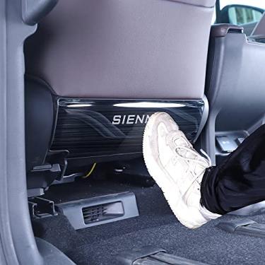 Imagem de MagicCar Protetor de banco traseiro adequado para acessórios Toyota Sienna 2021-2023 - melhor proteção de aço inoxidável para interiores automotivos contra sujeira, protetor de arranhões na parte traseira do assento (preto)