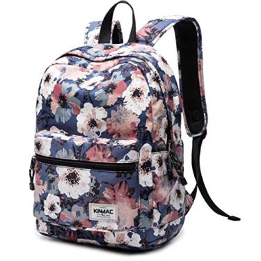Imagem de Mochila de Latop Kinmac resistente à água com porta de carregamento USB e alça de bagagem para laptop de até 15,6 polegadas, Laptop, Camellia, Large Size For 13 inch-14 inch-15.6 inch Laptop