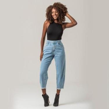 Imagem de Calça Jeans Feminina Disparate Slouchy Barra Desfiada Estilo-Feminino