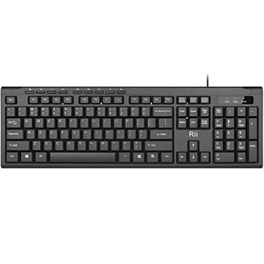 Imagem de Teclado USB Rii RK907 compacto ultrafino com fio para Mac e PC, Windows 10/8/7/Vista/XP (preto,1 peça)