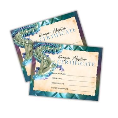 Imagem de Certificado de adoção de dragão | Pacote com 30 21,6 x 28 cm para uso com arquivo de brinquedo de ovo impresso em 3D Fidget com asas papel colorido Adote um dragão para impressoras vendedores DIY