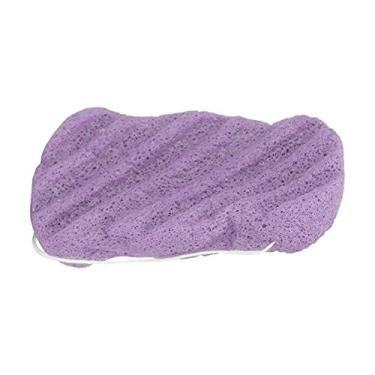 Imagem de Esponja Facial de Fibra Vegetal, Lavável, Reutilizável, Portátil, Limpeza Facial, Esfoliante, Banho para Pele Sensível, Adultos e Crianças (Roxo lavanda longo e ondulado (seco))
