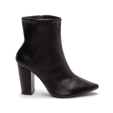 Imagem de Torricella, Bota Cano Curto Feminina Salto Alto Grosso Verniz ou Napa Torricella (Preta, BR, Adulto, Numérico, 39)