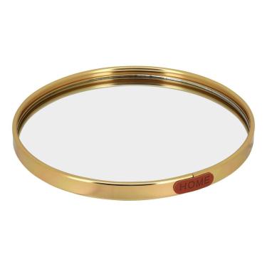 Imagem de BANDEJA ESPELHADO METAL 20x20cm DOURADO DECORATIVO PARA SERVIR LAVABO