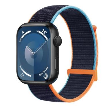 Imagem de Muerkai Pulseira compatível com Apple Watch: pulseira esportiva azul marinho profundo para iWatch séries Ultra 9 8 7 6 5 4 3 SE