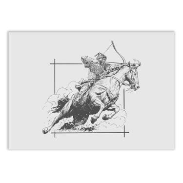 Imagem de Placa Decorativa Guerreiro Mongol Genghis Khan Decoração Poster
