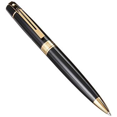 Imagem de Sheaffer Caneta esferográfica preta brilhante 300 com acabamento dourado