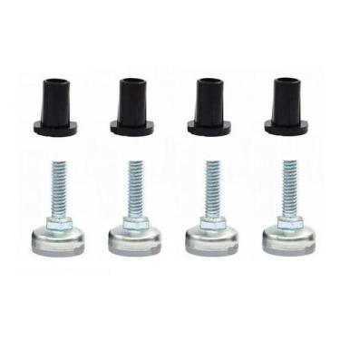 Imagem de Kit 4 Pés Para Mesas Cadeiras Móveis Puff Niveladores 1/4 Metálicos - 