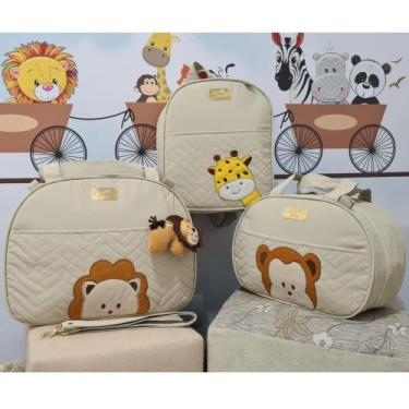 Imagem de Bolsa Maternidade safari com mochila - MK BABY, bege 