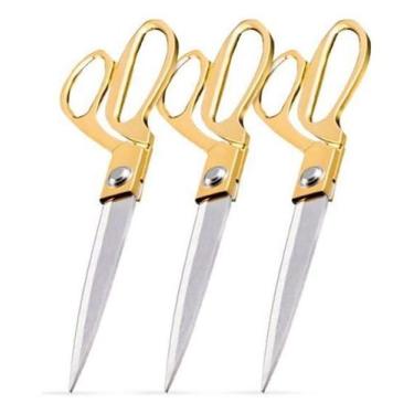 Imagem de 3 Tesoura De Costura Profissional Para Alfaiate Tecido 9,5