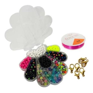 Imagem de Kit Miçangas Letra Neon Bola Leitosa Perola Brilha No Escuro - Adb
