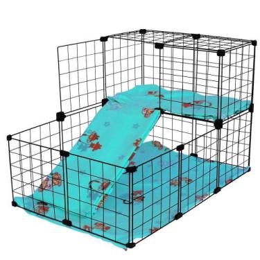 Imagem de Cercado Aramado Porquinho Da ÍNdia 2 Andares Soft E Teto 60x90x60cm Pr