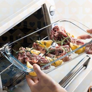 Imagem de 3 Un Assadeira Vidro Retangular 3L Com Tampa Festas Cozidos - CasaVita
