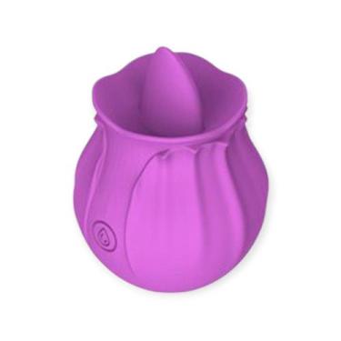 Imagem de Sugador de Clitoris Formato de Rosa Recarregável 10 Modos de Vibração 