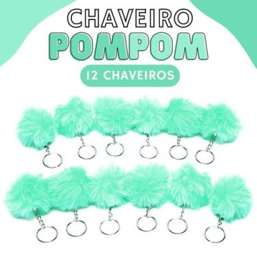 Imagem de Chaveiro Pompom Pelúcia Verde Limeira - 50Mm Kit C/12 Unidades - Nybc