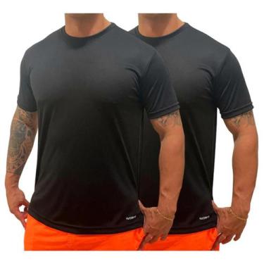 Imagem de Kit 2 Camisetas TRV Dry Fit Masculina Diversas Cores, Preto, XGG