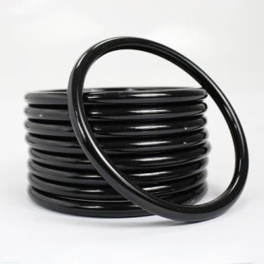 Imagem de Argola Plástica 11,5cm Espessura 8mm Preta Para Artesanato 30 Unidades