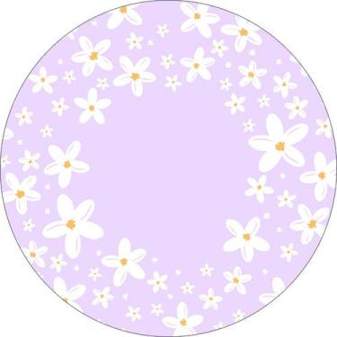 Imagem de Painel De Festa Redondo 1,50x1,50 - Flores Margaridas Lilás 192 - Via 