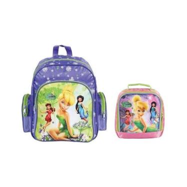Imagem de Kit Escolar Fadas Tinker Bell Mochila De Costas + Lancheira - Dermiwil
