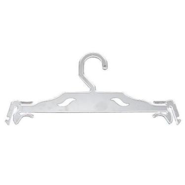 Imagem de Kit com 50 cabides Transparente Acrílico Modelo Adulto Fixo Para Linge