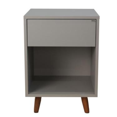 Imagem de Mesa de Cabeceira 1 nicho 1 gaveta 400x550x400 - Kolla Mobília, Beton 