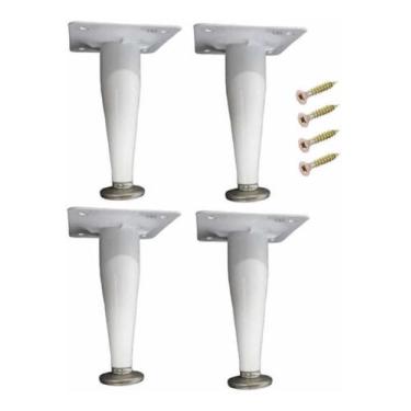 Imagem de 4 Pés Cônico Para Moveis Cromado,preto, Branco 20cm  Renna - comercial