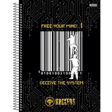 Imagem de Caderno Universitário 10 Matérias Hackers- São domingos, Frase - Free 