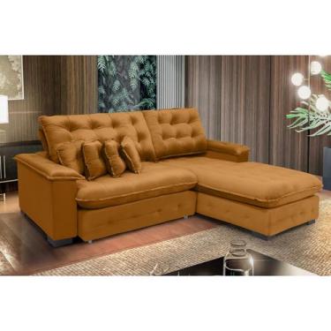 Imagem de Sofá Berlin 2.65x1.70m com Chaise Super Pillow Top - Terra - Sofistica