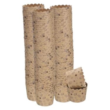 Imagem de HARFINGTON 150 peças de copos de papel para assar pequenos marrons de papel kraft, forro, cupcake, à prova de gordura, embalagem a granel descartável para casamento, aniversário, formatura, bolo