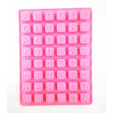 Imagem de Yueton 48 Cavidade Silicone Alfabeto Letra Número de Matemática Placa de Chocolate Doce Cubo de gelo Bandeja Molde de Bolo Decoração de Molde de Bolo