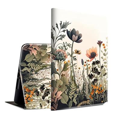 Imagem de BFSEROBJ Capa para Samsung Galaxy Tab A8 para Samsung Galaxy Tab A8 10.5 capa inteligente leve de couro PU capa protetora com suporte ajustável para despertar/dormir automático - flores florais