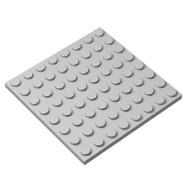 Imagem de Plwooyur Classic Grey Plates Bulk, Light Gray Plate 8x8, Building Plates Flat 10 Piece, Compatible with Lego Parts and Pieces: 8x8 Gray Plates(Color: Light Gray), A0001