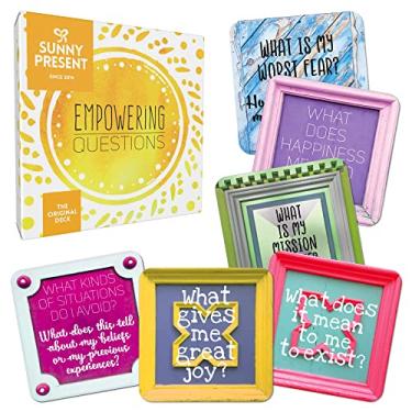 Imagem de Sunny Present Empowering Questions Cards - 52 Cards for Mindfulness & Meditation, Writing, or Any Other Process You Choose - The Original Deck