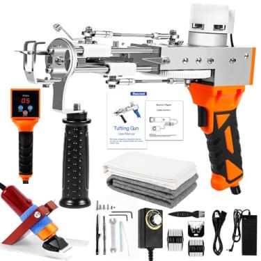 Imagem de Arma de tufos de tapete com kit de aparador de carpetes, kit de iniciante de arma de tufagem, máquina profissional de fabricação de tapetes de tufagem, 2 em 1, kits de pistola de tufagem para