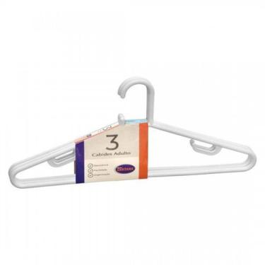 Imagem de Kit c/40 unid cabide adulto branco avulso - Plasticos Santana