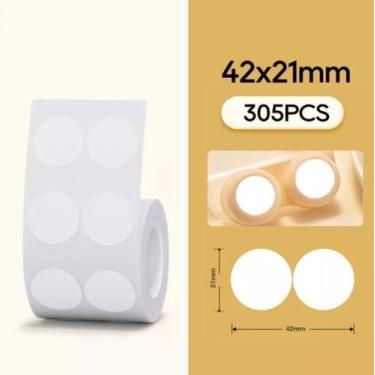 Imagem de Etiqueta Redonda 42x21mm Para Impressora Niimbot B1 B21 B3s