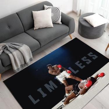 Imagem de DreamController Tapetes personalizados Mohammadd Ali para sala de jogos (157,5 x 101,6 cm) | Tapetes de sala de jogos inspirados em jogos e decoração de anime para gamers | Decoração de quarto de