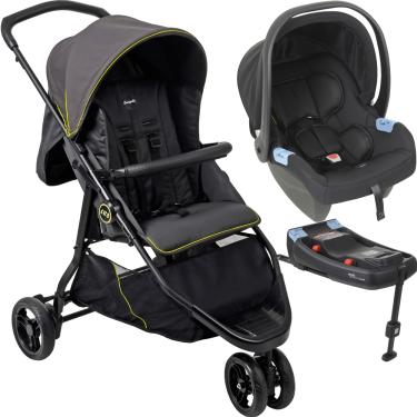 Imagem de Carrinho com Bebe Conforto Base ISOFIX Burigotto CR3 Gray Neon