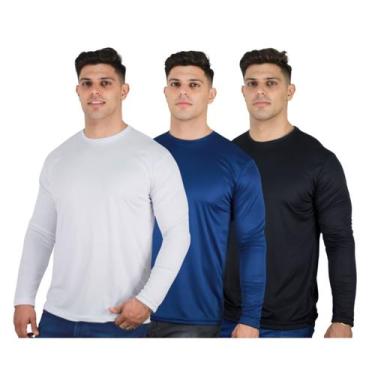 Imagem de Kit 3 Camisetas Térmica Masculina Segunda Pele Proteção UV50 - TRV, 1 