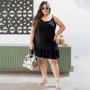 Imagem de Vestido Curto Plus Size Balada Tubinho Alcinha Moda Gringa Casual Tama