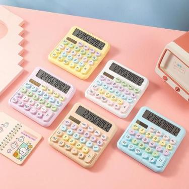 Imagem de Calculadora Degradê 12 Dígitos Kawaii Fofa Colorida Ecooda CL808, Lava