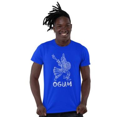Imagem de Camiseta Ogum Orixá Umbanda Candomblé - BLACKCHIC, Azul, P