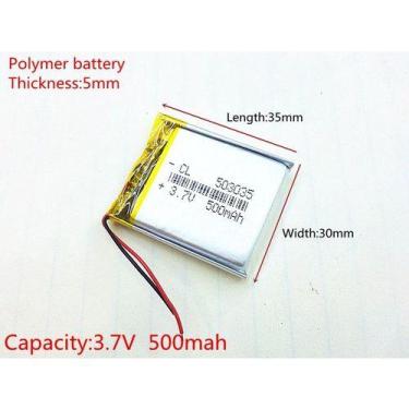 Imagem de 1 Unidade 503035 C/ 500mah 5mmx30mmx35mm 2 Fios 3,7v - - KMIG