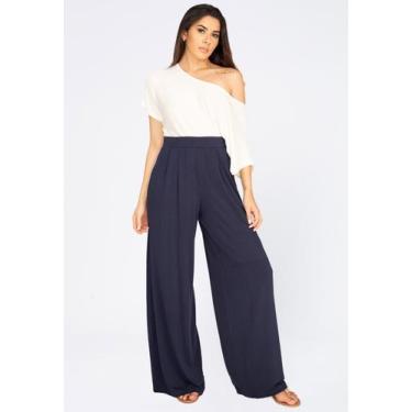 Imagem de Calça Pantalona Malha com Bolso Azul Marinho - Amazonia Vital