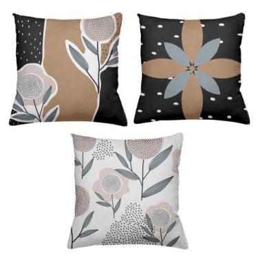 Imagem de Kit 3 Almofadas Decorativas Floral Black - Deluzz