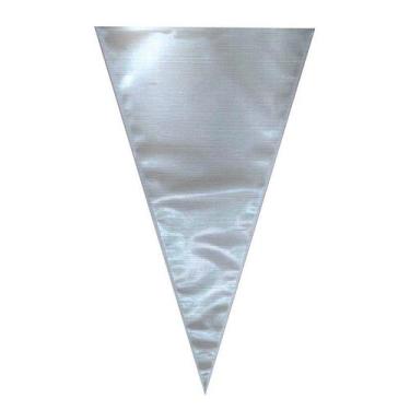 Imagem de Cone Metalizado Prata 18x30cm - 50 unidades - Cromus - Rizzo