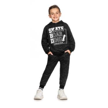 Imagem de Blusão Moletom Infantil Menino WRK Ref. 62638, Preto, 10