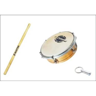Imagem de Tamborim Madeira + Baqueta + Chave De Afinação - Brazucapas